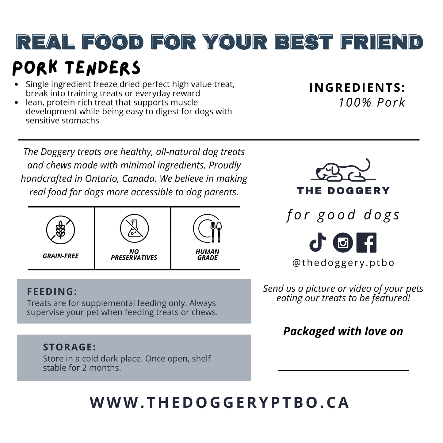 Freeze Dried Pork Tenders