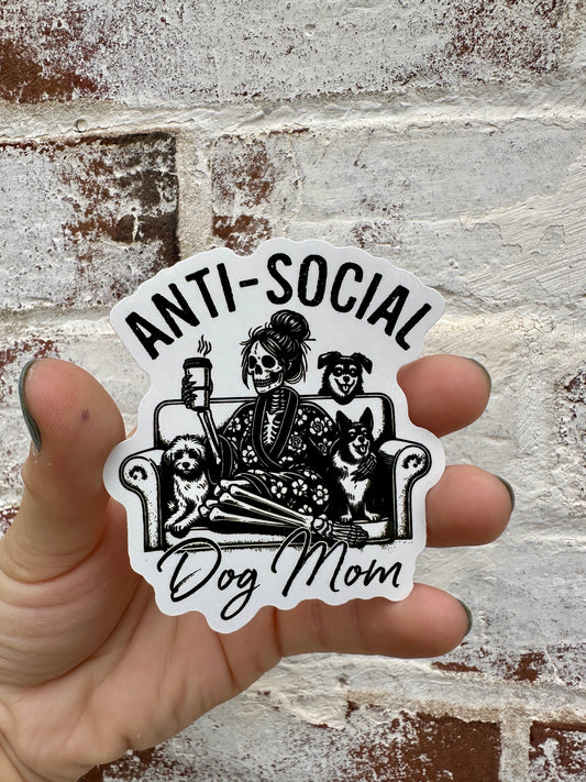 Anti-Social Dog Mom Sticker