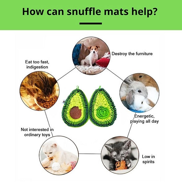 Delicious Avocado™ Anti-Bite Snuffle Mat | Challenge Level 3