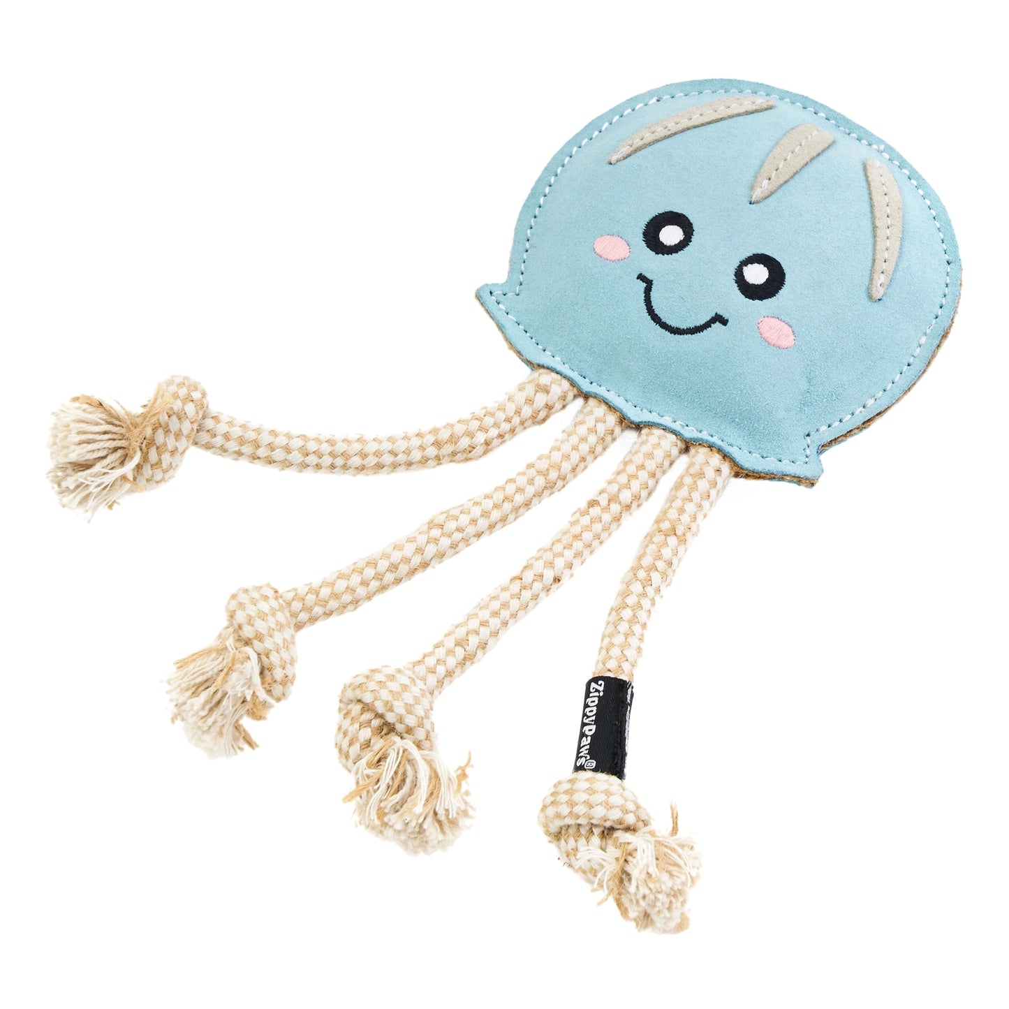 Ecozippy Suede and Rope Buddies - Jellyfish - Dog Toy