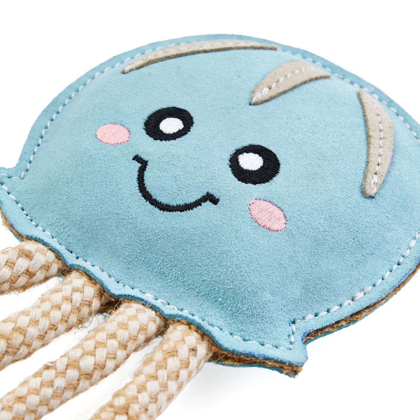 Ecozippy Suede and Rope Buddies - Jellyfish - Dog Toy