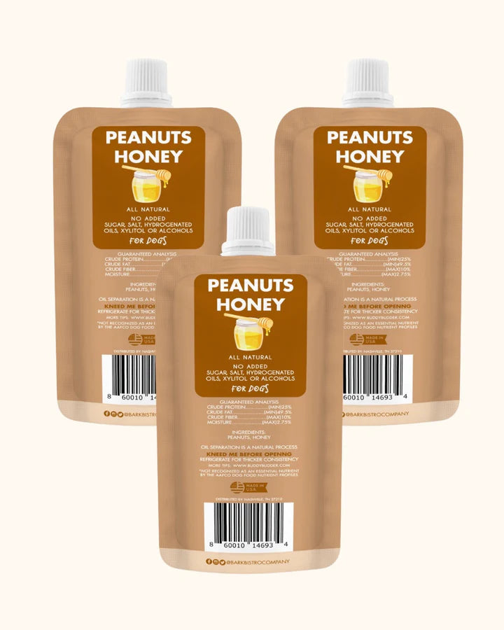 Ruff Ruff Raw Honey Squeeze Pack | Peanut Butter for Dogs