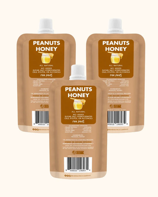 Ruff Ruff Raw Honey Squeeze Pack | Peanut Butter for Dogs